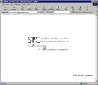 Screen capture of the Sudbury Theatre Centre webpage